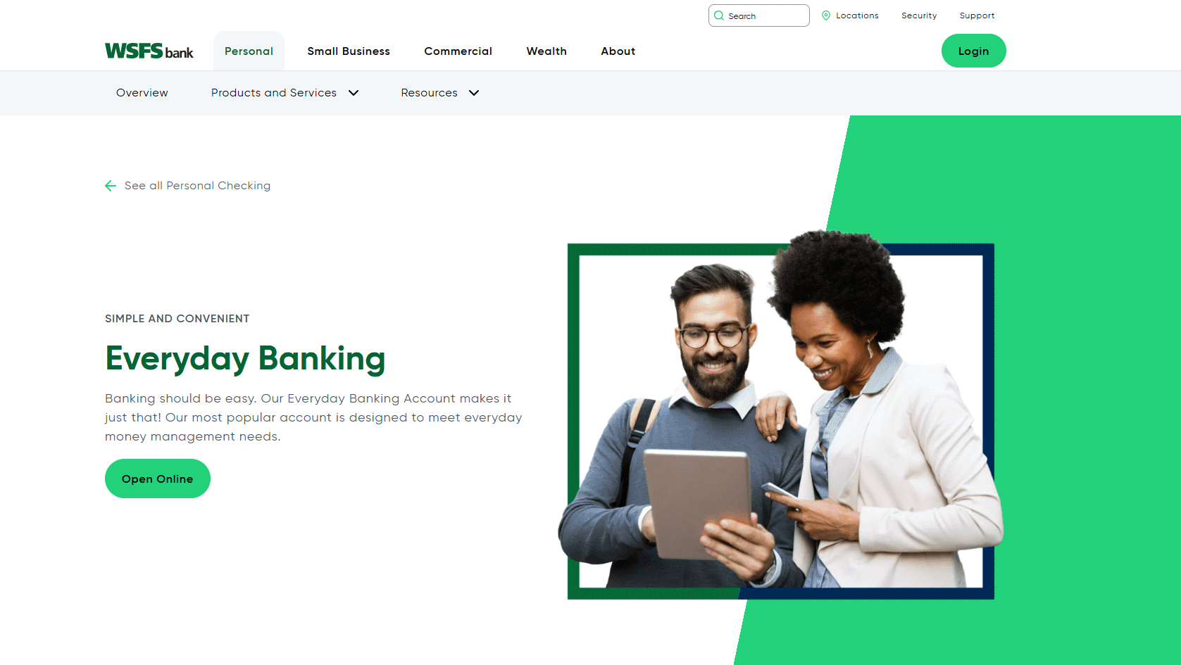 WSFS Bank Product Page